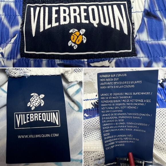 Vilebrequin Shark Print Swim Trunks SIZE XL Blue Shorts Collector 2009 Limited - Picture 3 of 12